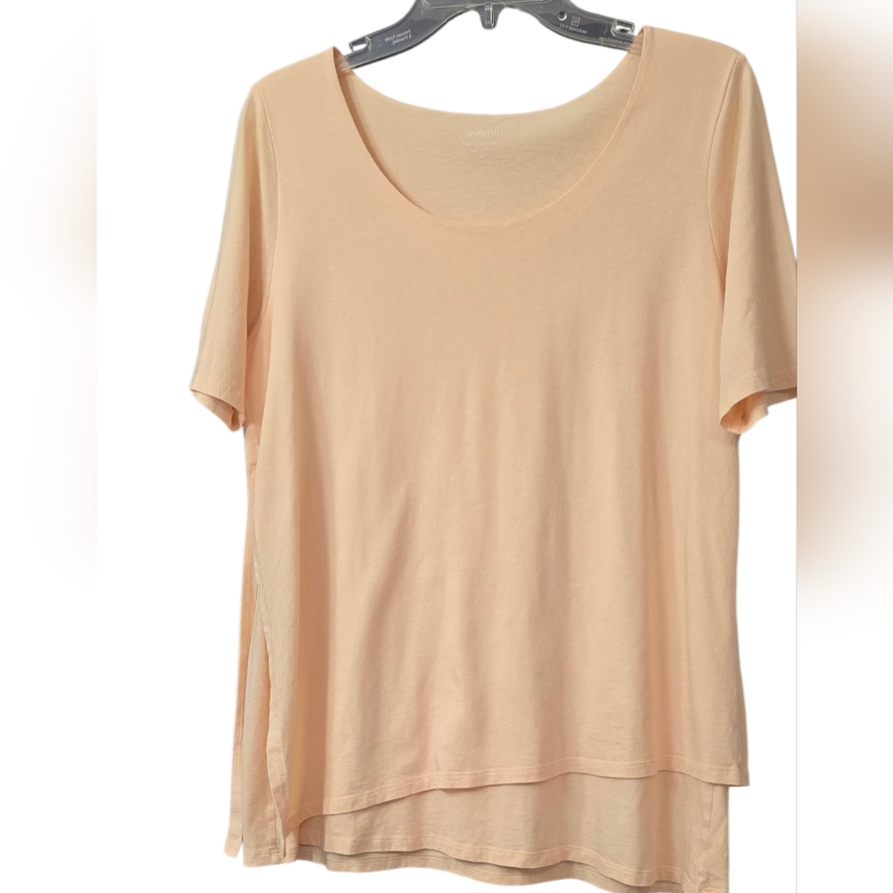 J. Jill Pure Jill Artistic Tee Layer Look Size M